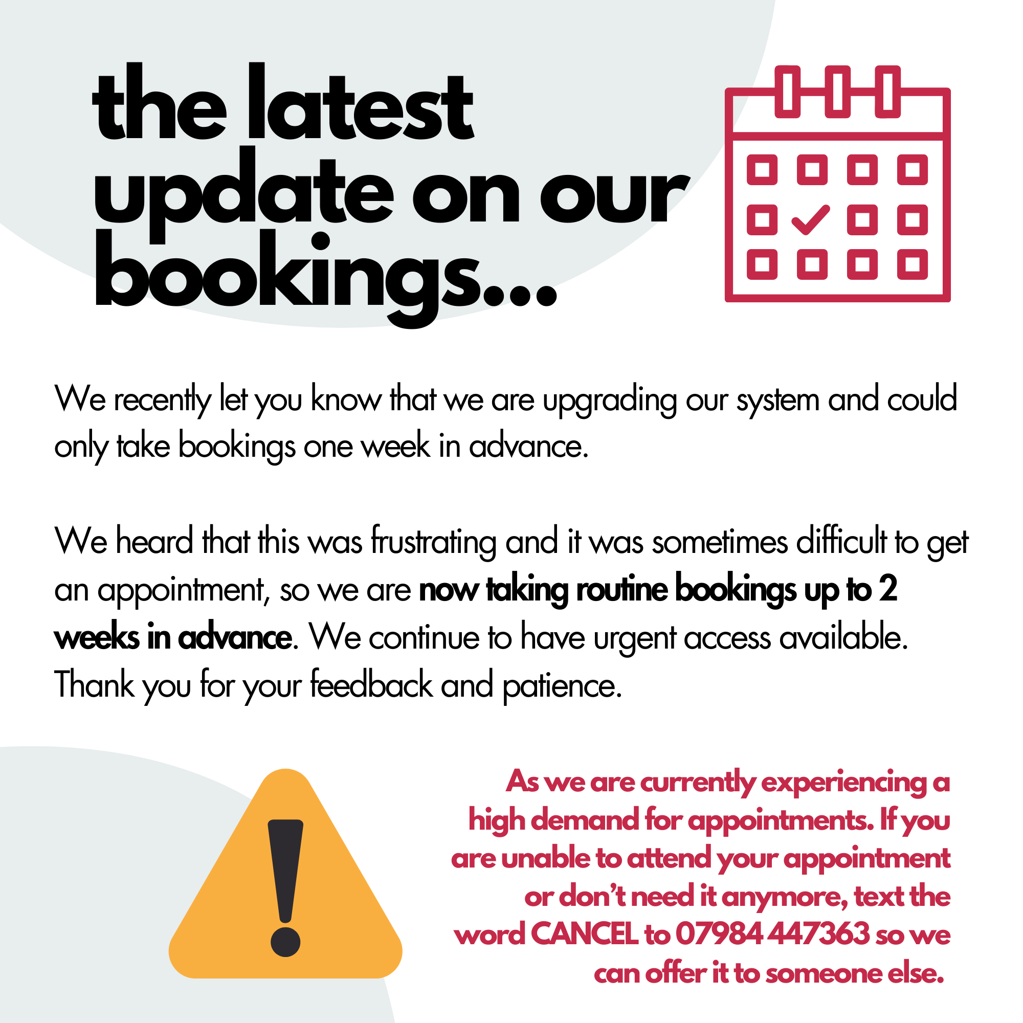 Changes to Bookings (Photo Book (8 x 8 in))